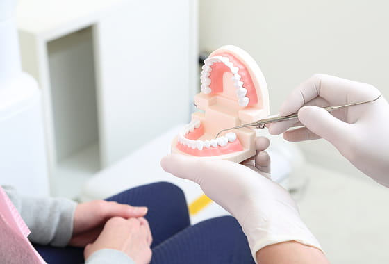 予防とセルフケアを指導している様子